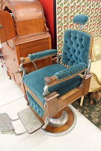 Antique Oak Barber Chair by A L Undeland