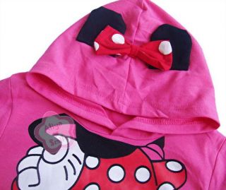 Toddler Girls Hoodie Coat Kids Minnie Mouse Bow T Shirt Costume Tail 2T 6