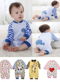 New Hot Baby Girls Boys Toddlers Romper Coverall Clothes Cotton Size 0 12 Months