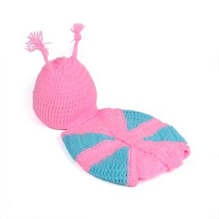 Cute Kids Baby Toddler Costume Butterfly Suit Photo Prop Knit Crochet Hat Cap
