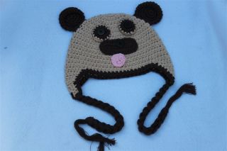 Handmade Cotton Knit Crochet Dog Baby Toddler Hat Beanie Newborn to 3 Year New