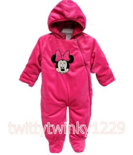 Baby Girl Minnie Mouse Romper Snowsuit with Hooded Costume Jumper 0 9 Months