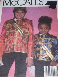 McCall's 9343 Childs Michael Jackson Thriller Jacket Sash Pattern 4 7 UC