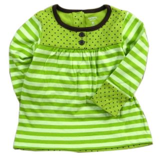 New Cute Girl's Green Polka Dot Tops Cotton Coat Baby's Clothes for Baby 18M N8
