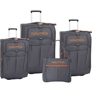 Nautica Helmsman 4 Piece Luggage Set Grey Orange