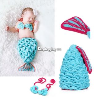 Newborn Baby Girl Boy Crochet Knit Hat Cap Costume Photography Prop Outfit ES9P