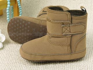 New Toddler Baby Girl Boy Brown Boots Shoes Size EU 19 20 A806