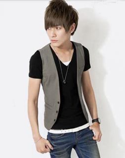 Spring Summer Men's Fashion Leisure Korea Style Slim Fit Elegant Leisure Vest