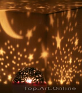 Rotation Starry Star Moon Sky Flashing Romantic Projector LED Night Light Lamp