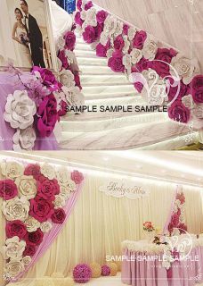 20pcs 40cm Custom Made Paper Foam Flower for Wedding Venue Backdrop Decoration