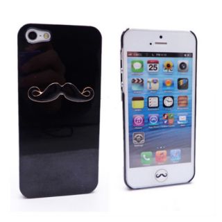 6pcs Home Button Sexy Chaplin Dumb Show 3D Mustache Case Cover for iPhone 5 5g