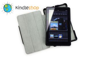 New  Kindle Fire Ultra Slim Folding Black Leather Cover Case