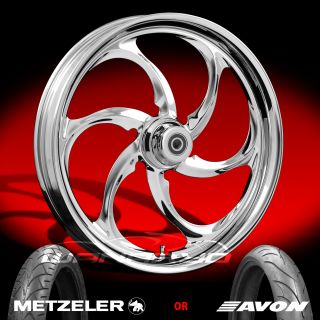 Reactor Chrome 21" Front Wheel Tire Package Kit 08 13 Harley Touring Bagger