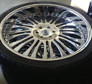 26" asanti Chrome Wheels Rims Tires Two Piece GM