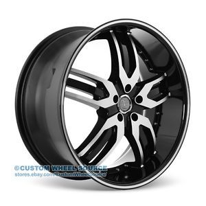 22" Velocity VW125 Black Rims for Chrysler Chevrolet Dodge Ford Wheel