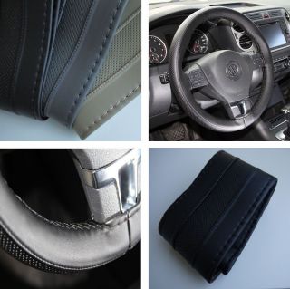 New Leather Steering Wheel Wrap Cover 47007 Black Hummer Fiat Car Needle Thread