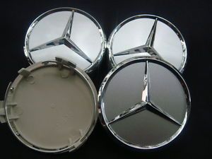 4X Mercedes Benz Chrome Wheel Center Caps 75mm for Mercede Benz C E s CL ml SL