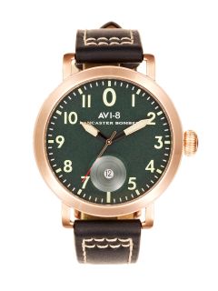Mens Lancaster Bomber Leather Strap Chronograph Watch by AVI 8