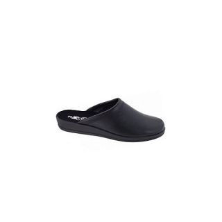 Rohde Black mule leather mens slippers