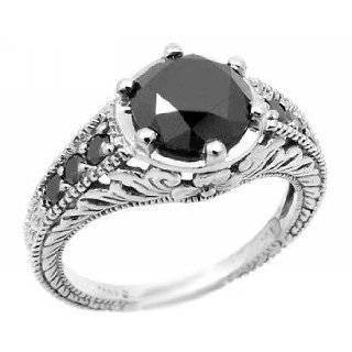  Black Onyx and Diamond Ring   Size 6 Jewelry