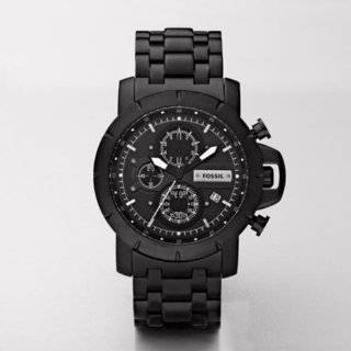 Fossil Utility Plated Stainless Steel Watch   Black