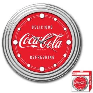 Coca Cola Clock w/ Chrome Finish Delicious Style 12 inch