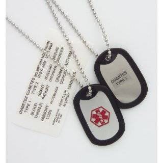 Medical Alert ID Adult Dog Tag Necklace with Condition Decals