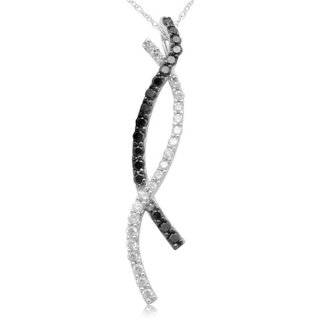  10k White Gold Emerald and Diamond Twist Pendant Jewelry