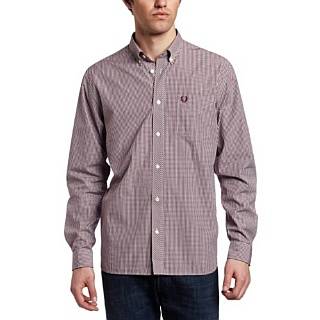 Fred Perry Mens Long Sleeve Woven Gingham Shirt