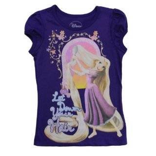   Disney Rapunzel Tangled and Flynn Rider Girls Top (4   6X): Clothing