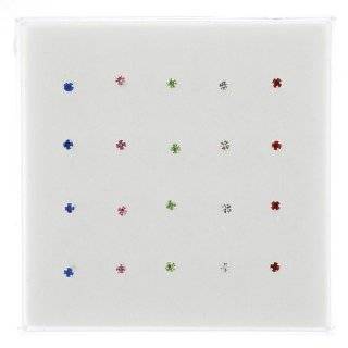 Sterling Silver Nose Studs with 1.8mm Color CZs Hand Set   Straight 