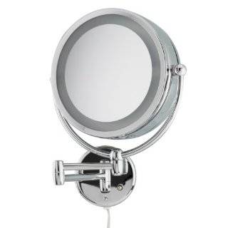  Large 10 Chrome Lighted MakeUp Mirror 5X For Make Up 