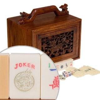    American Bone and Bamboo Mahjong Set 5 Drawer Box Toys & Games