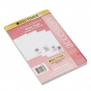    Timer Pink Ribbon Notepads for Organizer, Two 24 Sheet Pads, (14238
