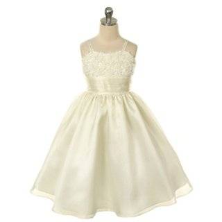   Flower Girl Wedding Silk Top White Dress From Baby to Teens: Clothing