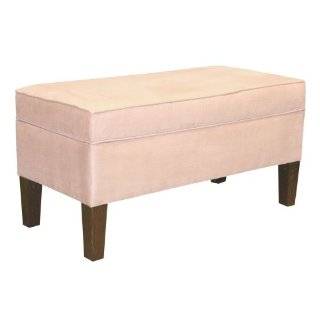   Upholstered Storage Bench by Skyline Furniture in Oatmeal Micro suede