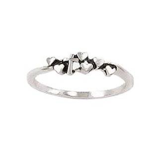 Key and Hearts Cross Ring   Sterling Silver Jewelry